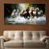 Strength of the Seven Running Horses Crystal Glass Painting for Wall Art